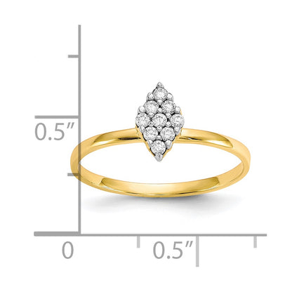 10k Clear CZ Cluster Promise Ring
