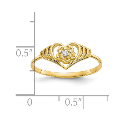 10k CZ Heart Ring