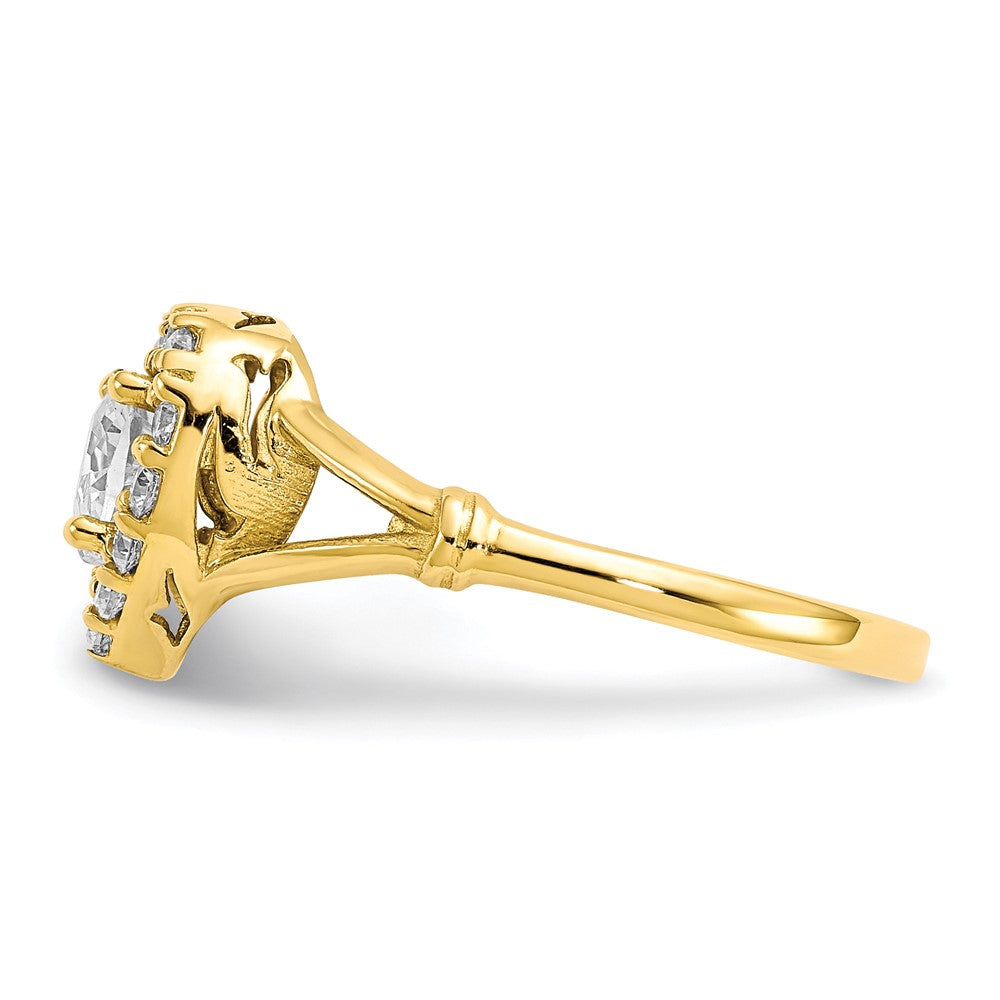 10k CZ Heart Halo Ring