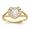 10k CZ Heart Halo Ring