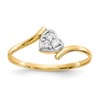 10K and White Rhodium CZ Bypass Heart Ring