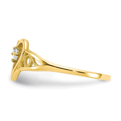 10k CZ Heart Ring