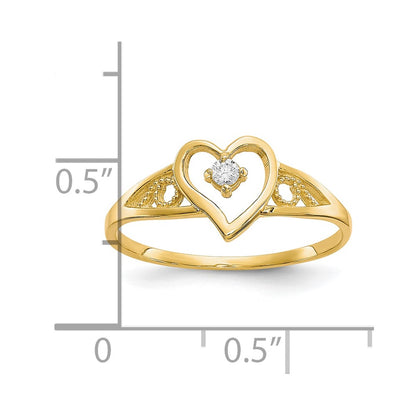 10k CZ Heart Ring