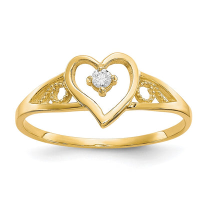 10k CZ Heart Ring