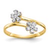 10k Double Flower CZ Bypass Ring