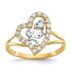 10K and White Rhodium I Heart YOU  CZ Heart Ring