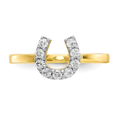 10k CZ Horseshoe Ring