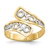 10k and White Rhodium Filigree Bypass Ring
