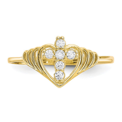 10k CZ Cross Ring