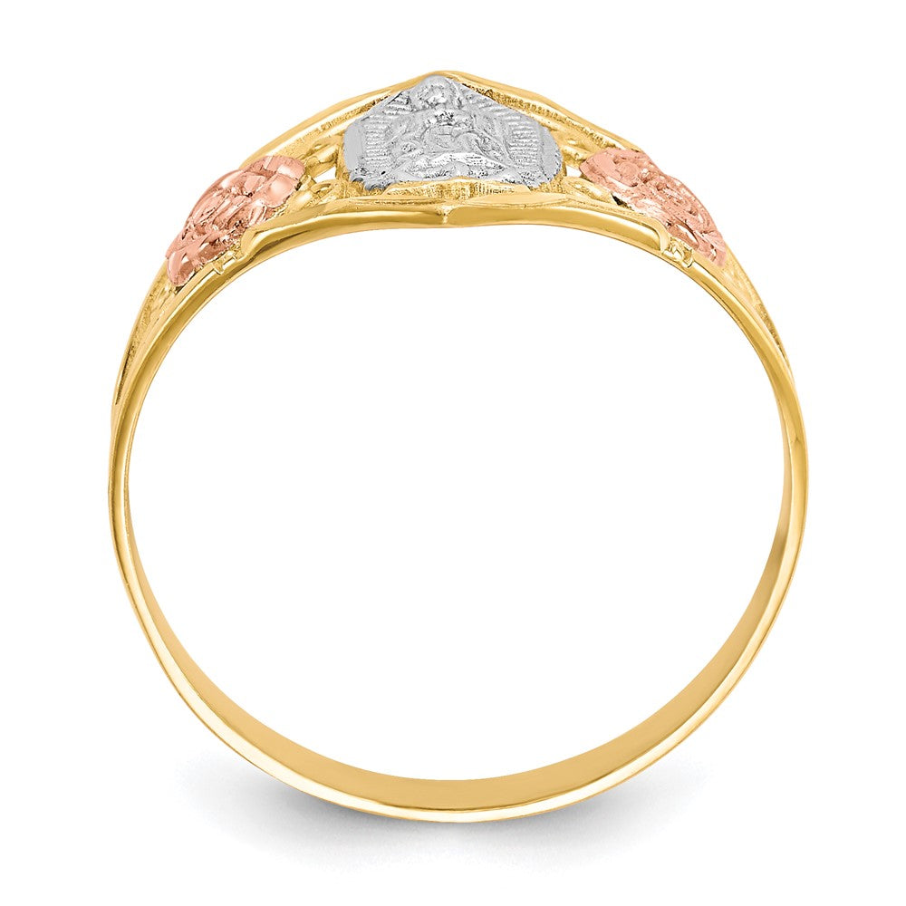 10k Two-tone and White Rhodium Our Lady of Guadalupe Ring
