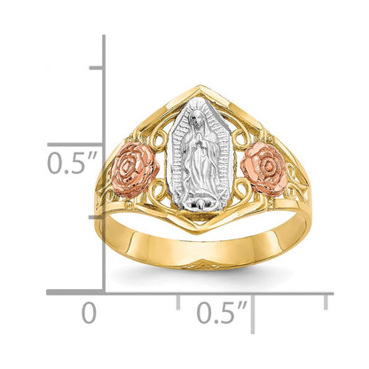 10k Two-tone and White Rhodium Our Lady of Guadalupe Ring