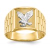IB Goodman 10k and White Rhodium Mens Eagle Ring