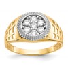 IB Goodman 10k and White Rhodium Mens CZ Cluster Ring