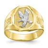 10k & Rhodium Men's Eagle Ring