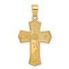 10K Passion Cross with Jesus Face Reversible Pendant
