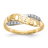10K and White Rhodium CZ I LOVE YOU Ring