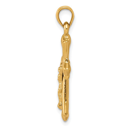 10k Reversible Crucifix / Cross Pendant