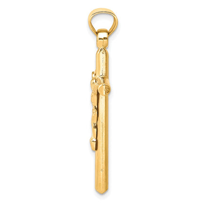 10k Hollow Crucifix Pendant