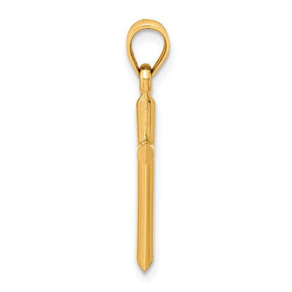 10k Polished Solid Cross Pendant