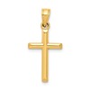 10k Polished Hollow Cross Pendant