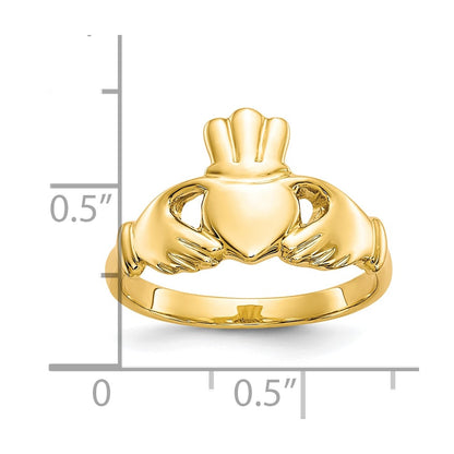 10k Polished Ladies Claddagh Ring