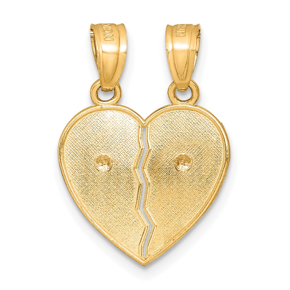 10K Two-Tone and White Rhodium Our Lady of Guadalupe Break-Apart TE AMO Heart Pendant