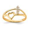 10K Heart and Cross CZ Ring