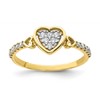 10K Pave CZ Fancy Heart Ring