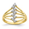 10K Clear CZ 9-Stone Ring
