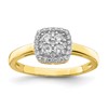 10K Square Cluster Clear CZ Fancy Ring