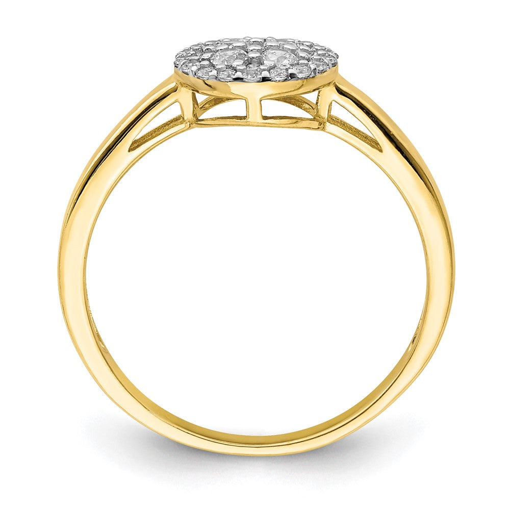 10K Circle Cluster Clear CZ Fancy Ring