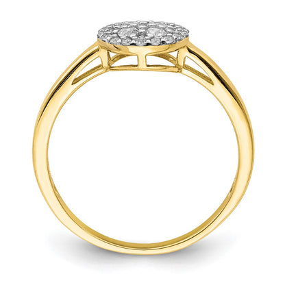 10K Circle Cluster Clear CZ Fancy Ring