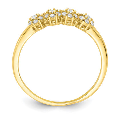 10K Clear CZ Stackable Ring