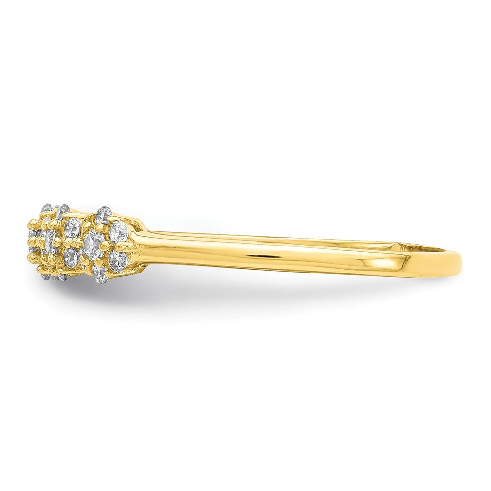 10K Clear CZ Stackable Ring
