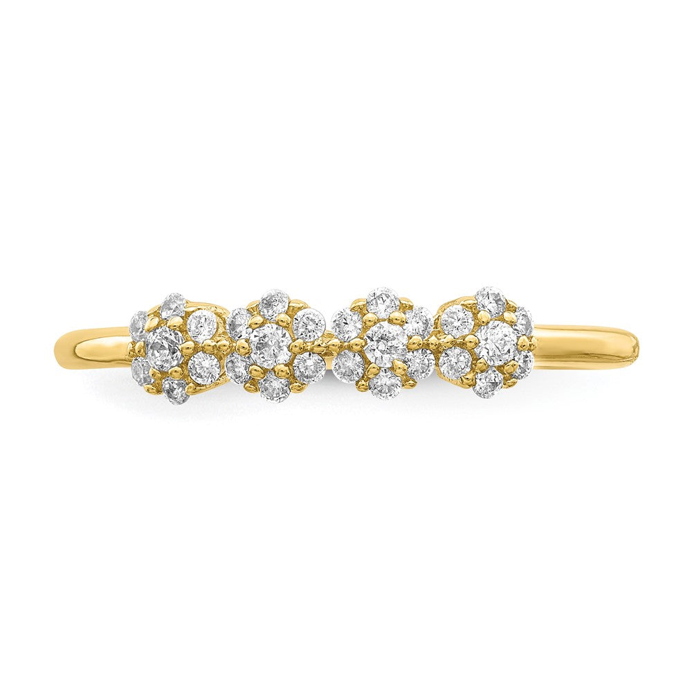 10K Clear CZ Stackable Ring