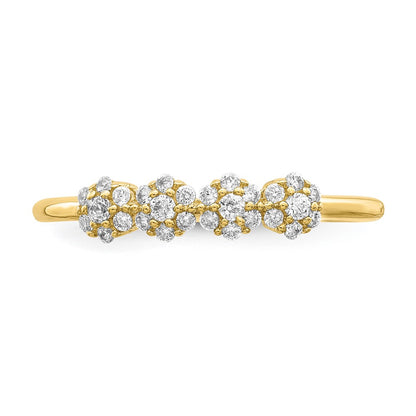 10K Clear CZ Stackable Ring