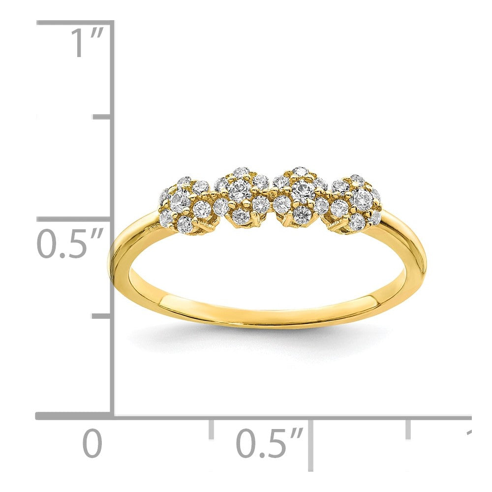10K Clear CZ Stackable Ring