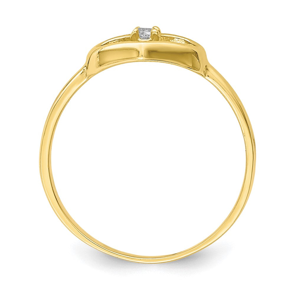 10K CZ Heart Size 2 Baby Ring