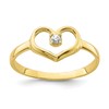 10K CZ Heart Size 2 Baby Ring