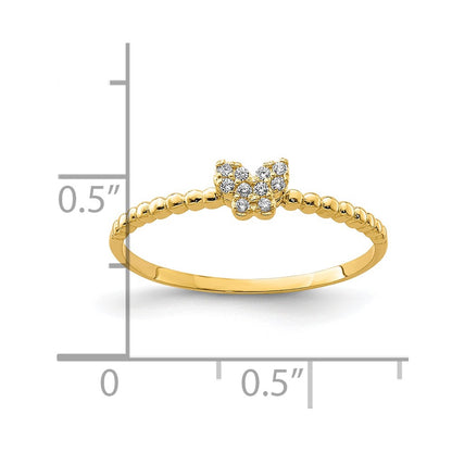 10K Butterfly CZ Ring