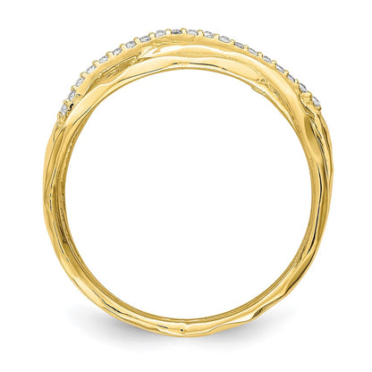 10K Clear CZ Fancy Ring