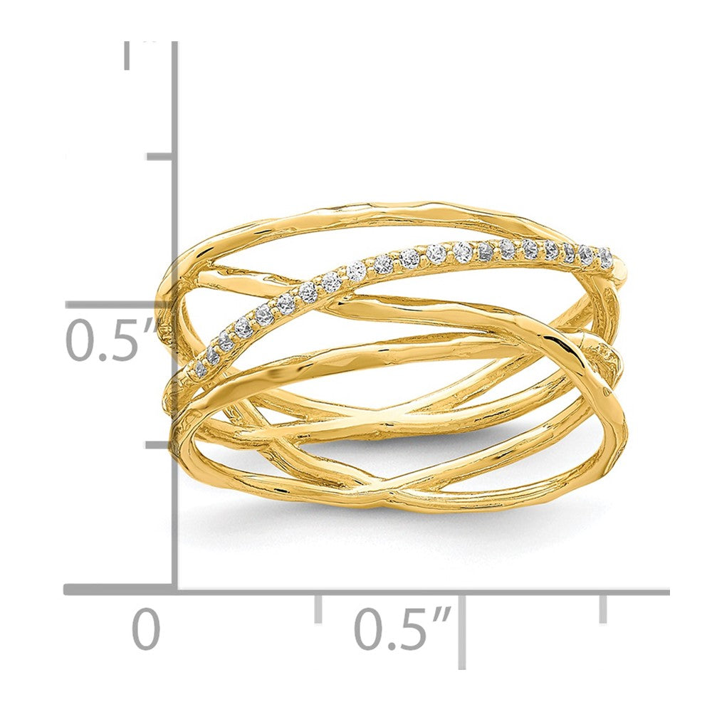 10K Clear CZ Fancy Ring