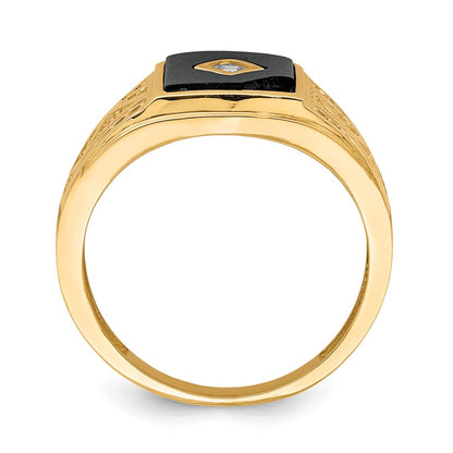 IB Goodman 10k Mens CZ and Onyx Ring