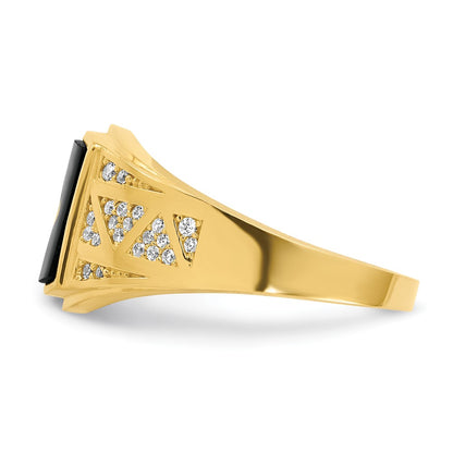 IB Goodman 10k Mens CZ and Onyx Ring