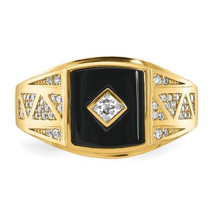 IB Goodman 10k Mens CZ and Onyx Ring