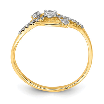 10K Clear CZ Fancy Ring