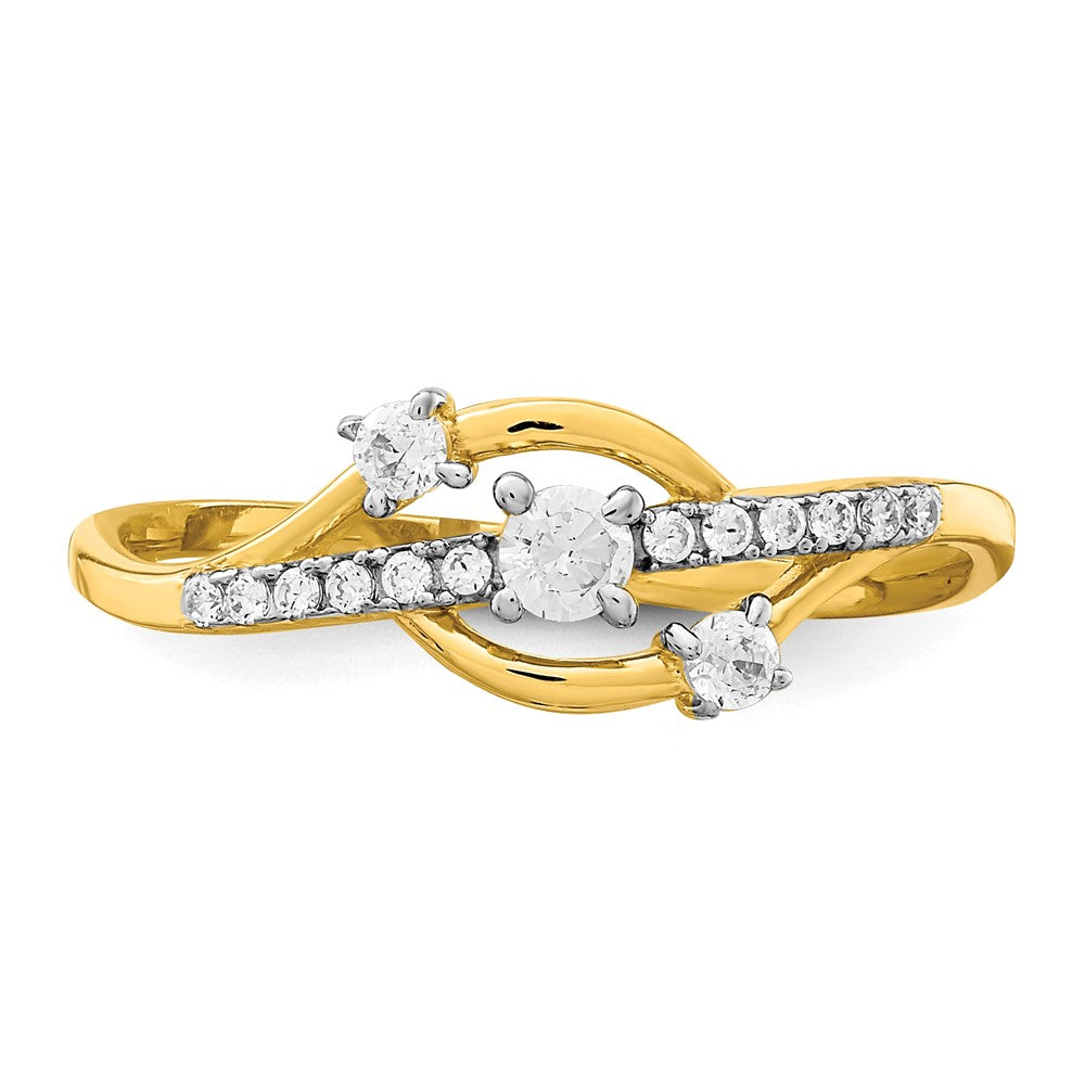 10K Clear CZ Fancy Ring