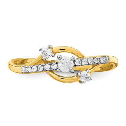 10K Clear CZ Fancy Ring