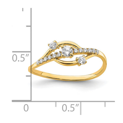 10K Clear CZ Fancy Ring