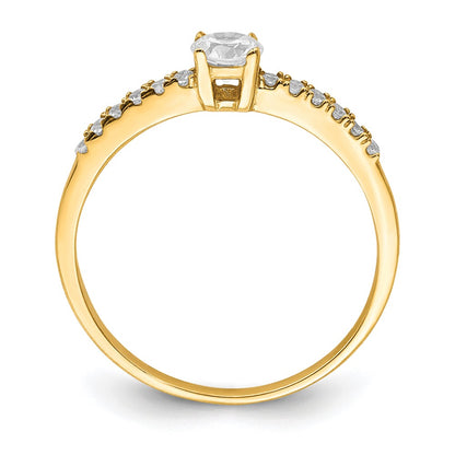 10K Clear CZ Fancy Ring